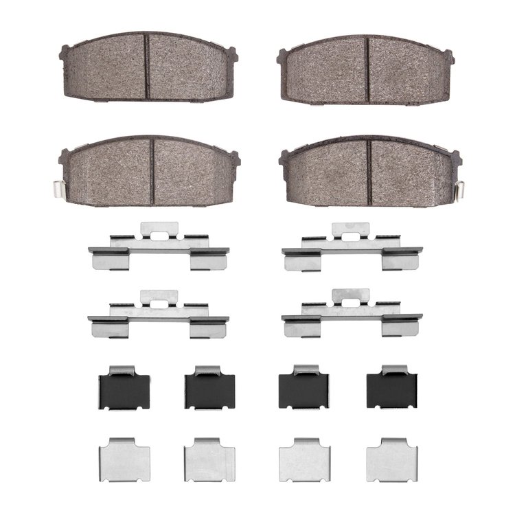 Semi-Metallic Brake Pads & Hardware Kit, 1987-1988 Infiniti/Nissan, Position: Front