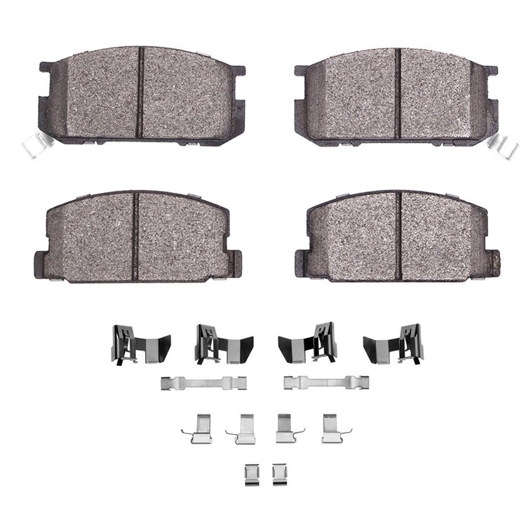 Semi-Metallic Brake Pads & Hardware Kit, 1984-1987 Lexus/Toyota/Scion, Position: Front