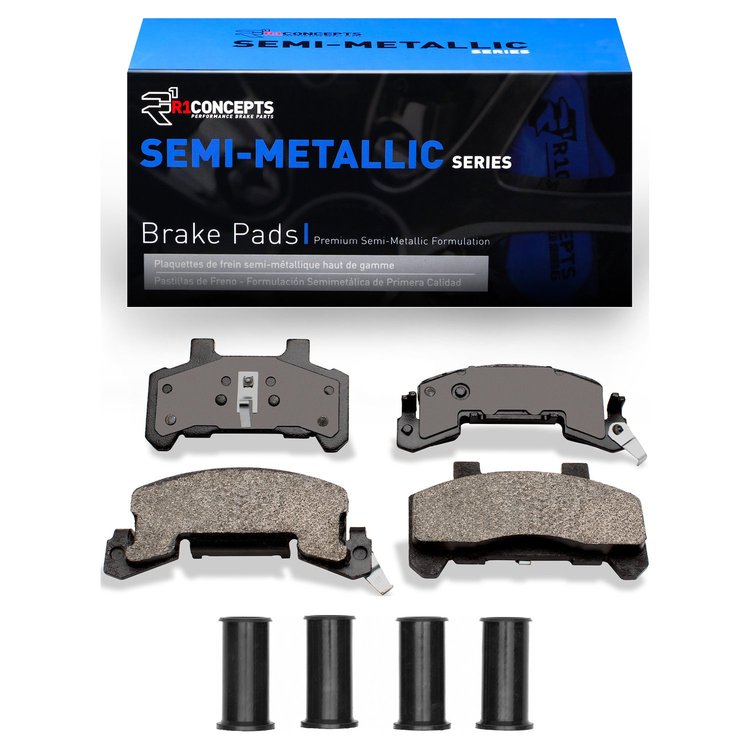 Semi-Metallic Brake Pads & Hardware Kit, 1990-1991 GM, Position: Front
