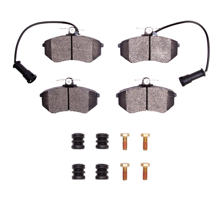 Semi-Metallic Brake Pads & Hardware Kit, 1983-1991 Audi/Porsche/Volkswagen, Position: Front