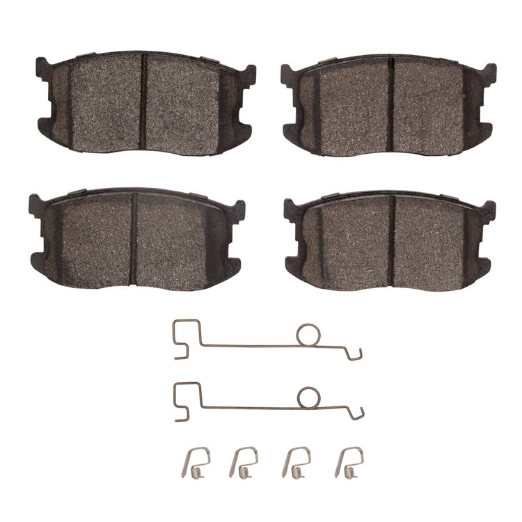 Semi-Metallic Brake Pads & Hardware Kit, 1981-1985 Ford/Lincoln/Mercury/Mazda, Position: Front
