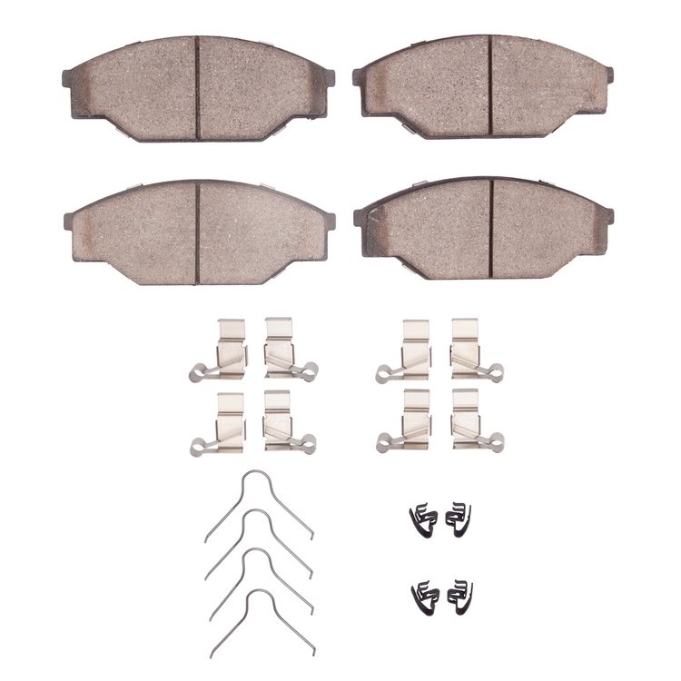 Semi-Metallic Brake Pads & Hardware Kit, 1985-1993 Lexus/Toyota/Scion, Position: Front