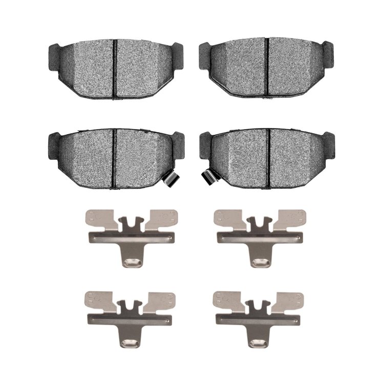 Semi-Metallic Brake Pads & Hardware Kit, 1985-1991 Subaru, Position: Rear