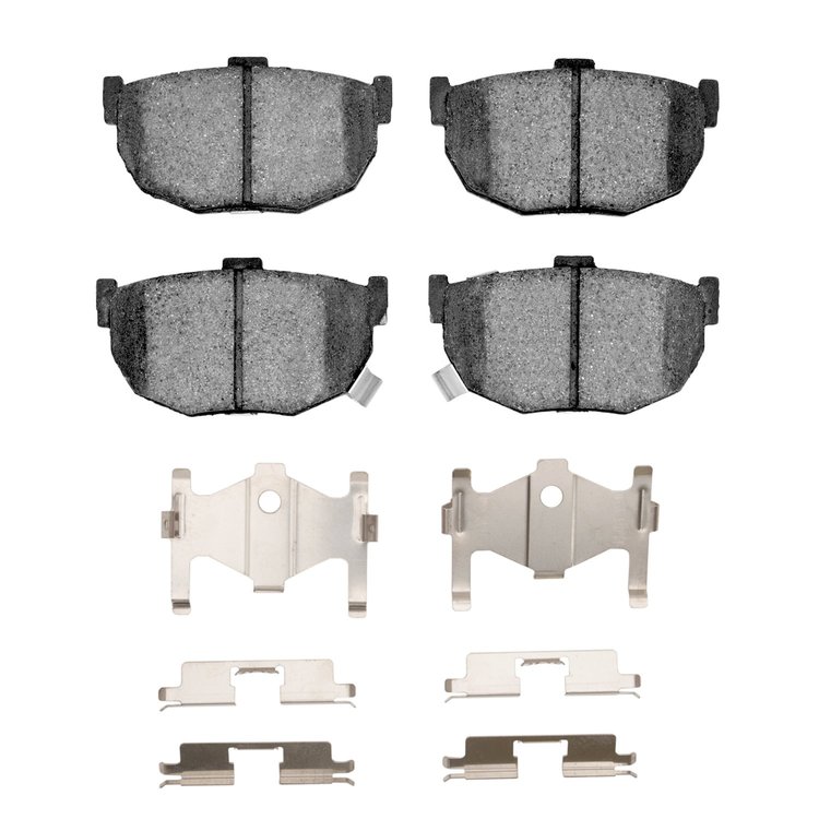 Semi-Metallic Brake Pads & Hardware Kit, 1984-1984 Infiniti/Nissan, Position: Rear