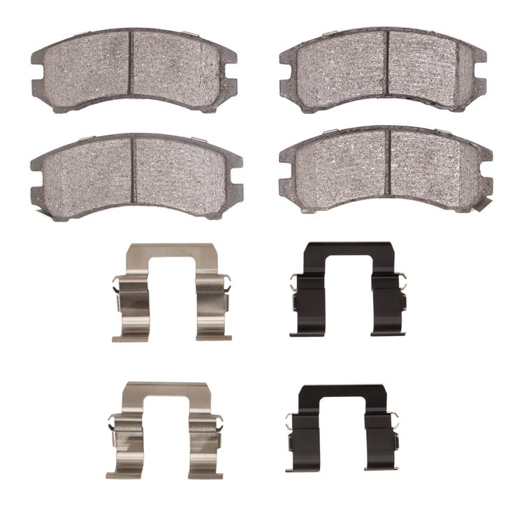 Semi-Metallic Brake Pads & Hardware Kit, 1986-1990 Infiniti/Nissan, Position: Front