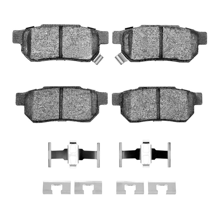 Semi-Metallic Brake Pads & Hardware Kit, 1988-2001 Acura/Honda, Position: Rear