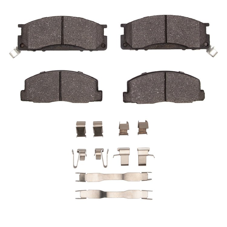 Semi-Metallic Brake Pads & Hardware Kit, 1986-1989 Lexus/Toyota/Scion, Position: Front
