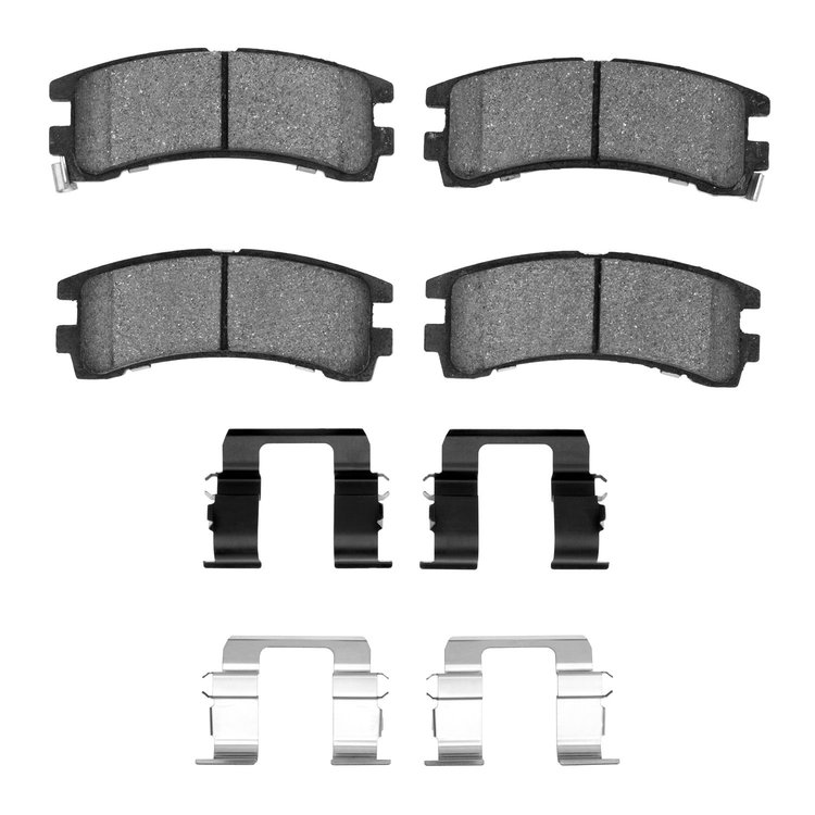 Semi-Metallic Brake Pads & Hardware Kit, 1988-1995 Infiniti/Nissan, Position: Rear