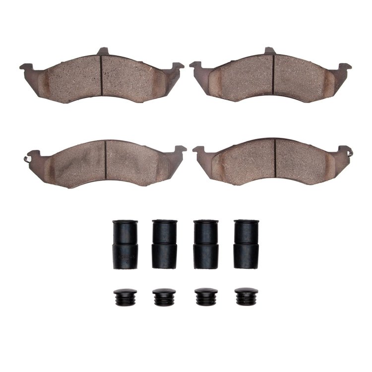 Semi-Metallic Brake Pads & Hardware Kit, 1989-1992 Ford/Lincoln/Mercury/Mazda, Position: Front