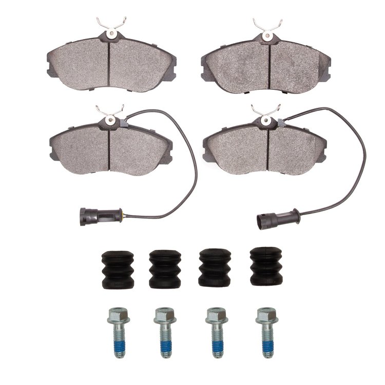 Semi-Metallic Brake Pads & Hardware Kit, 1985-1991 Audi/Porsche/Volkswagen, Position: Front