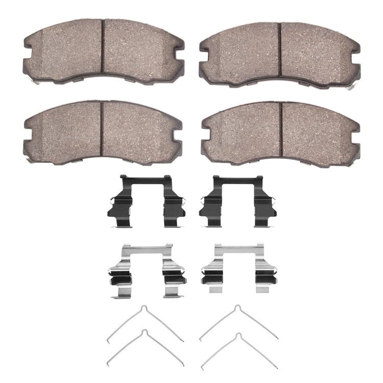 Semi-Metallic Brake Pads & Hardware Kit, 1988-1989 Lexus/Toyota/Scion, Position: Front