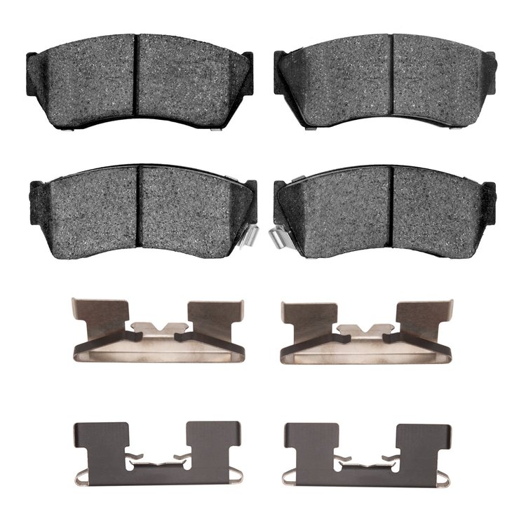 Semi-Metallic Brake Pads & Hardware Kit, 1989-2001 GM, Position: Front