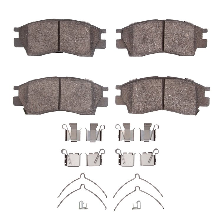 Semi-Metallic Brake Pads & Hardware Kit, 1990-1998 Lexus/Toyota/Scion, Position: Front