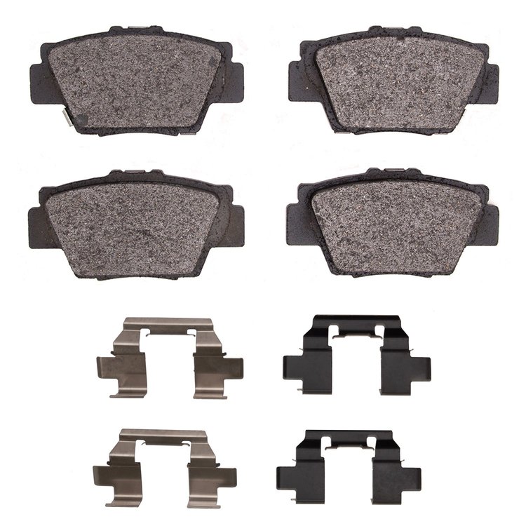 Semi-Metallic Brake Pads & Hardware Kit, 1997-2005 Acura/Honda, Position: Rear
