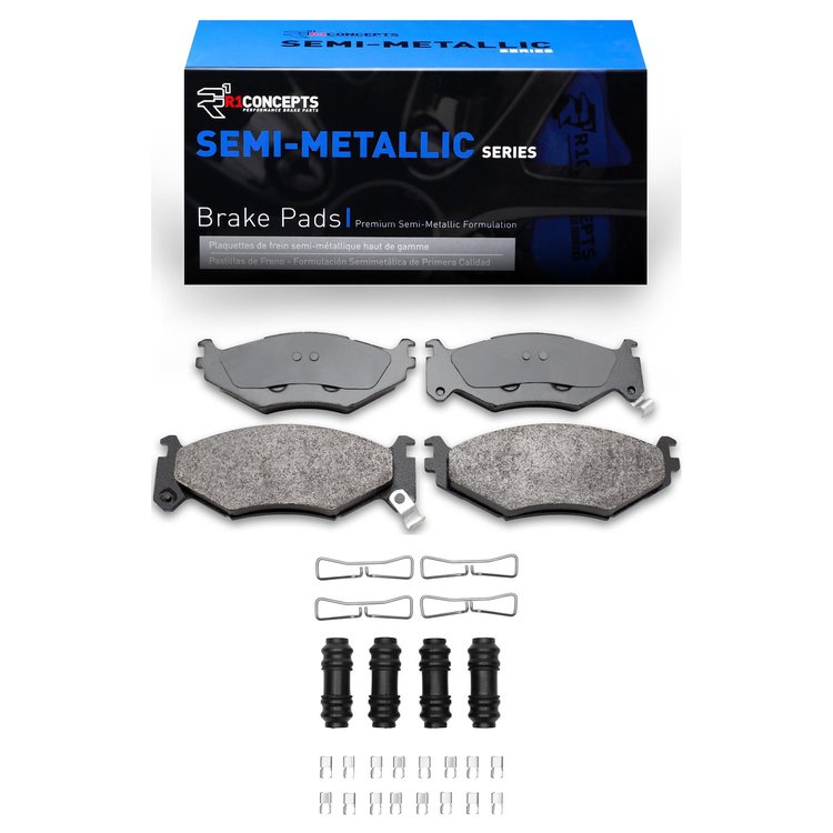 Semi-Metallic Brake Pads & Hardware Kit, 1991-1995 Mopar, Position: Front