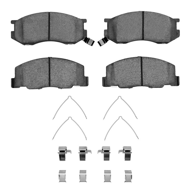 Semi-Metallic Brake Pads & Hardware Kit, 1991-1997 Lexus/Toyota/Scion, Position: Front