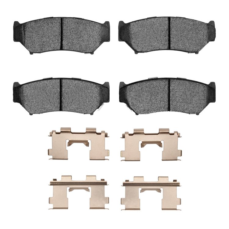 Semi-Metallic Brake Pads & Hardware Kit, 1991-2004 GM, Position: Front