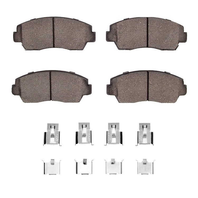 Semi-Metallic Brake Pads & Hardware Kit, 1986-1993 Ford/Lincoln/Mercury/Mazda, Position: Front