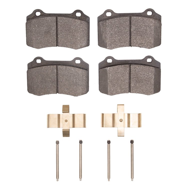Semi-Metallic Brake Pads & Hardware Kit, 1992-2002 Mopar, Position: Front
