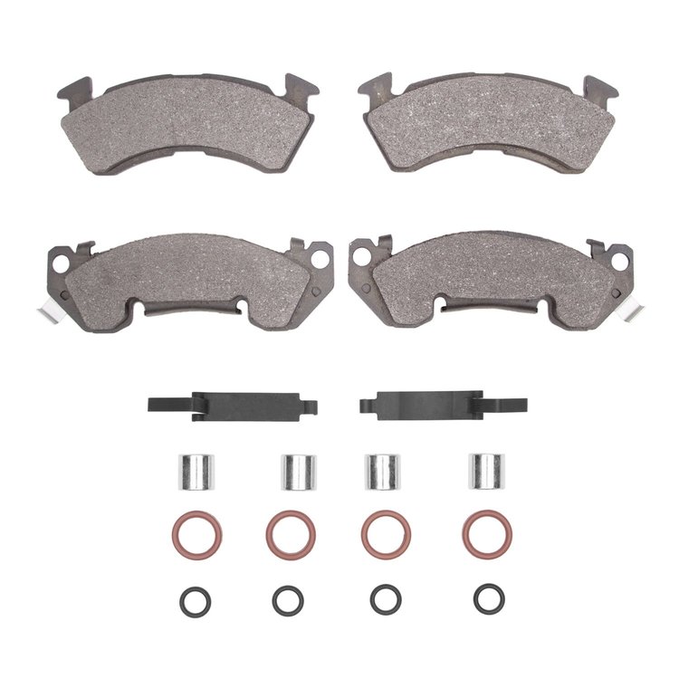 Semi-Metallic Brake Pads & Hardware Kit, 1990-1996 GM, Position: Front