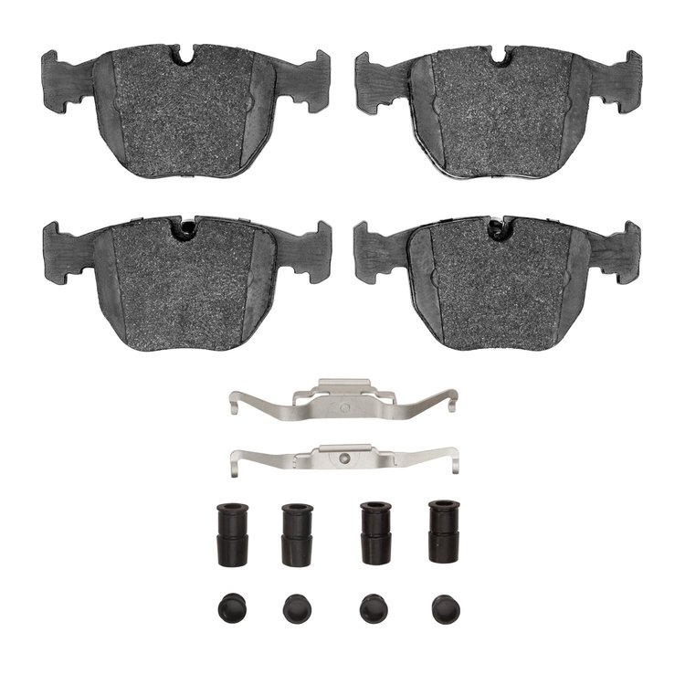 Semi-Metallic Brake Pads & Hardware Kit, 2000-2003 BMW, Position: Front