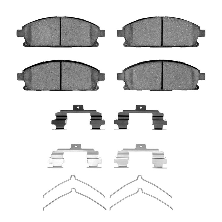 Semi-Metallic Brake Pads & Hardware Kit, 2002-2017 Fits Multiple Makes/Models, Position: Front
