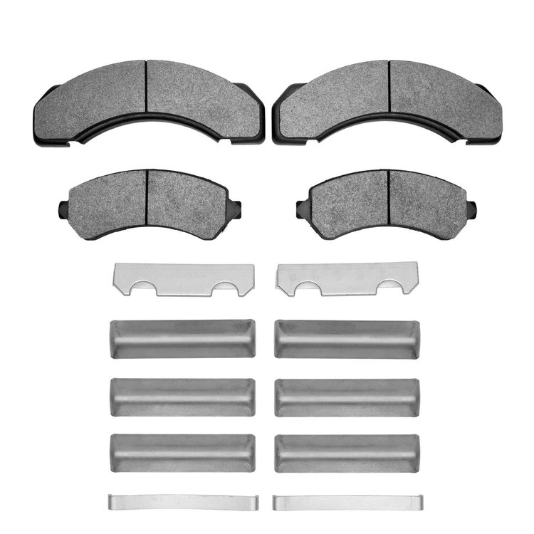 Semi-Metallic Brake Pads & Hardware Kit, 1995-2005 GM, Position: Front & Rear