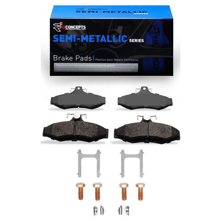 Semi-Metallic Brake Pads & Hardware Kit, 1997-2004 Fits Multiple Makes/Models, Position: Rear