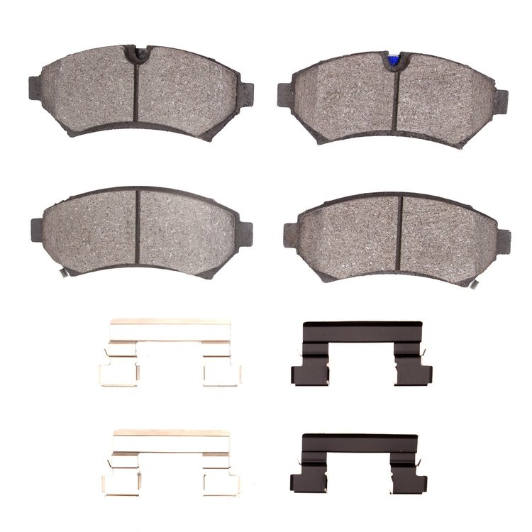 Semi-Metallic Brake Pads & Hardware Kit, 1998-2003 GM, Position: Front