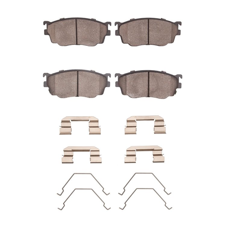 Semi-Metallic Brake Pads & Hardware Kit, 1998-2003 Ford/Lincoln/Mercury/Mazda, Position: Front