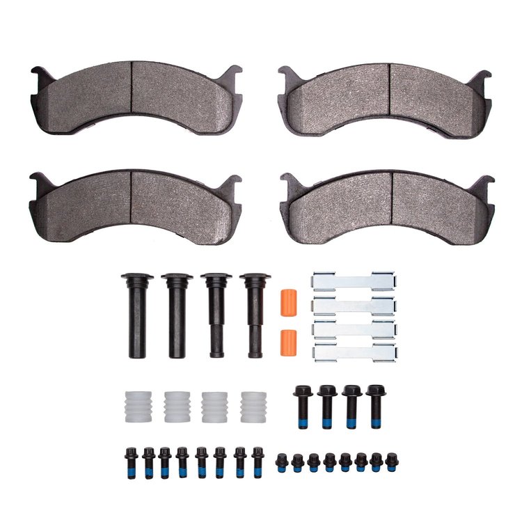 Semi-Metallic Brake Pads & Hardware Kit, Fits Select Fits Multiple Makes/Models, Position: Front & Rear