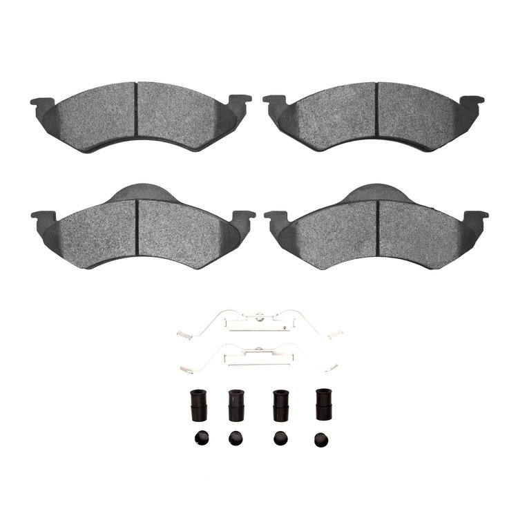 Semi-Metallic Brake Pads & Hardware Kit, 2000-2002 Mopar, Position: Front