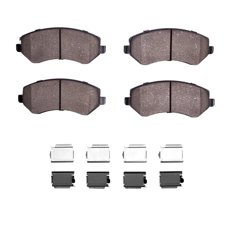 Semi-Metallic Brake Pads & Hardware Kit, 2001-2007 Mopar, Position: Front