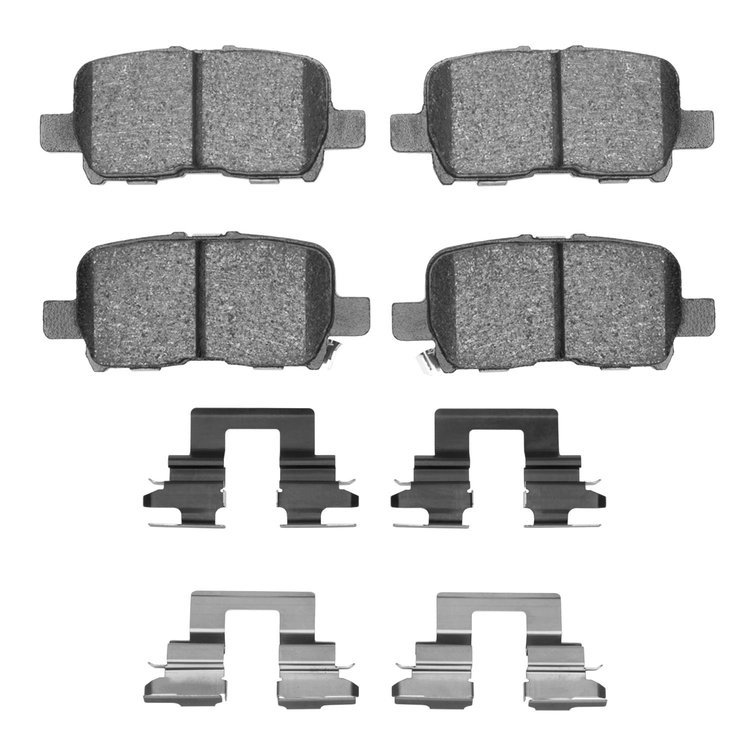 Semi-Metallic Brake Pads & Hardware Kit, 2001-2008 Acura/Honda, Position: Rear