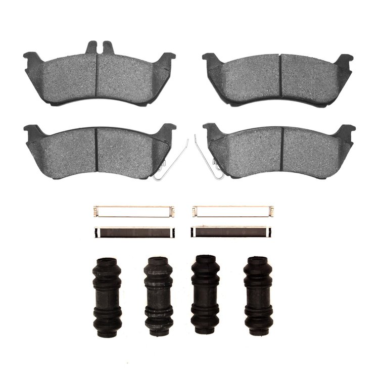 Semi-Metallic Brake Pads & Hardware Kit, 1998-2005 Mercedes-Benz, Position: Rear