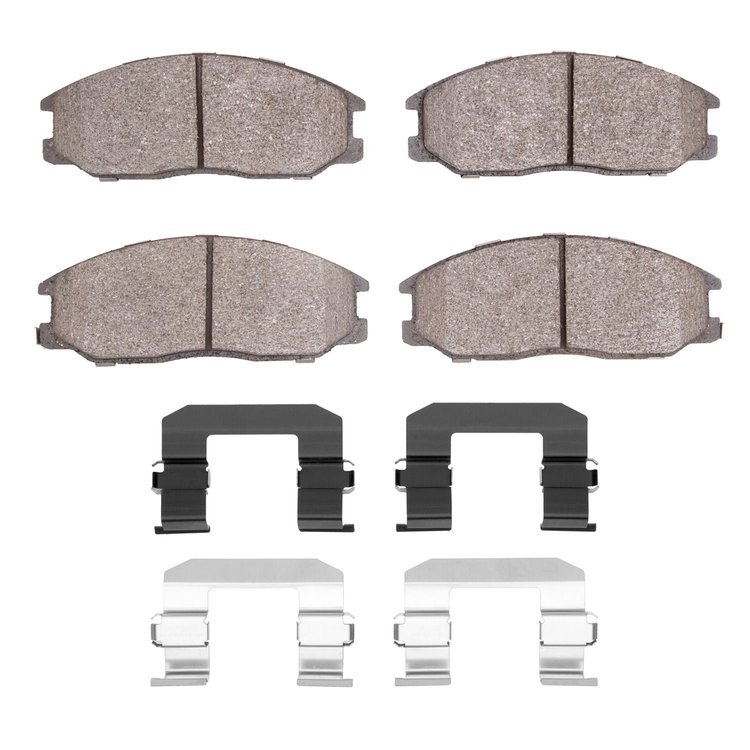 Semi-Metallic Brake Pads & Hardware Kit, 2001-2005 Kia/Hyundai/Genesis, Position: Front