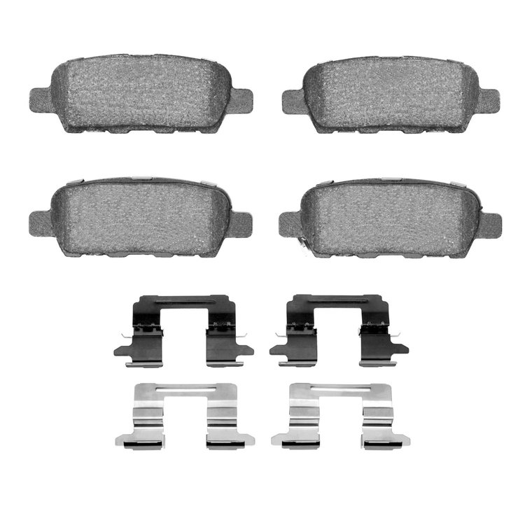 Semi-Metallic Brake Pads & Hardware Kit, Fits Select Fits Multiple Makes/Models, Position: Rear