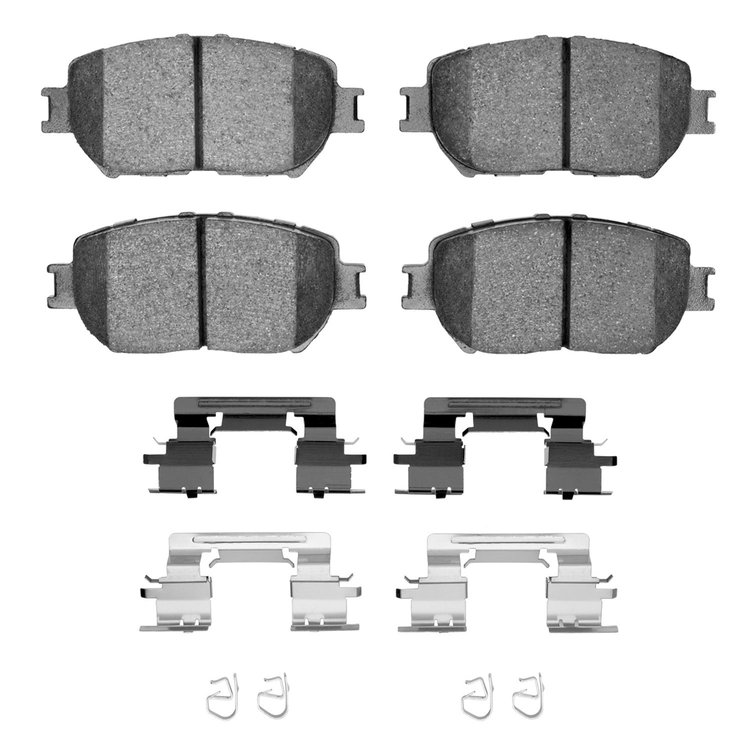 Semi-Metallic Brake Pads & Hardware Kit, 2002-2006 Lexus/Toyota/Scion, Position: Front