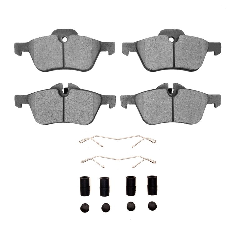 Semi-Metallic Brake Pads & Hardware Kit, 2002-2008 Mini, Position: Front