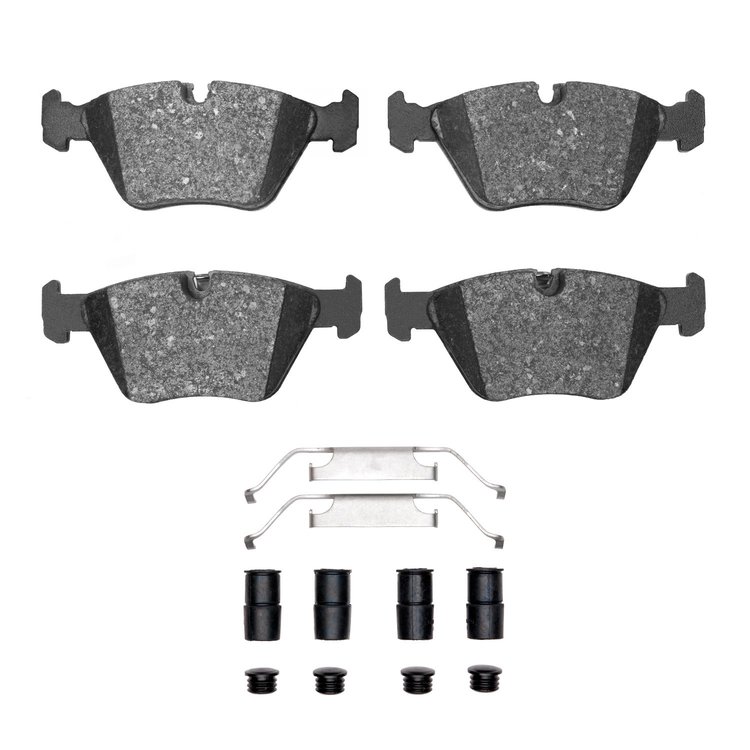Semi-Metallic Brake Pads & Hardware Kit, 2001-2010 BMW, Position: Front