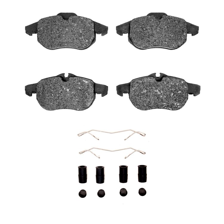 Semi-Metallic Brake Pads & Hardware Kit, 2003-2011 GM, Position: Front