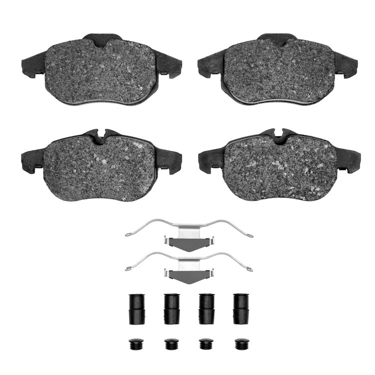 Semi-Metallic Brake Pads & Hardware Kit, 2003-2005 GM, Position: Front