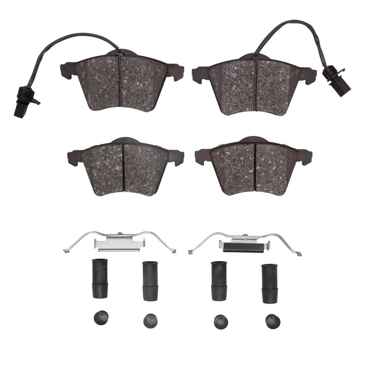 Semi-Metallic Brake Pads & Hardware Kit, 2001-2003 Audi/Porsche/Volkswagen, Position: Front