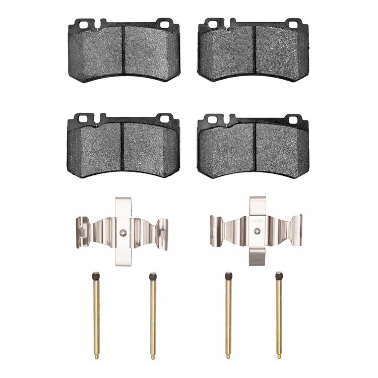 Semi-Metallic Brake Pads & Hardware Kit, 2007-2013 Mercedes-Benz, Position: Rear