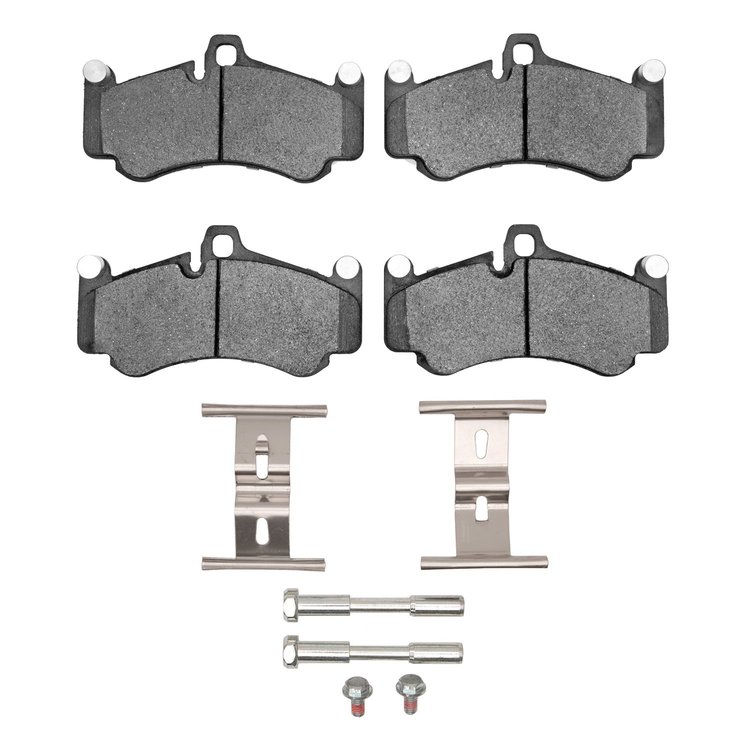 Semi-Metallic Brake Pads & Hardware Kit, 2002-2013 Audi/Porsche/Volkswagen, Position: Front & Rear