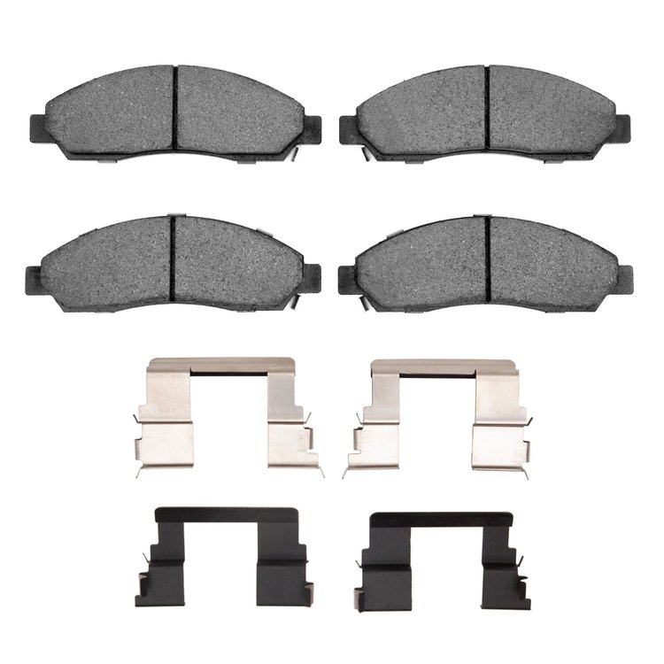 Semi-Metallic Brake Pads & Hardware Kit, 2004-2008 GM, Position: Front