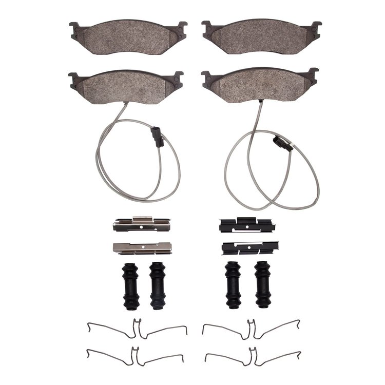 Semi-Metallic Brake Pads & Hardware Kit, Fits Select Ford/Lincoln/Mercury/Mazda, Position: Front