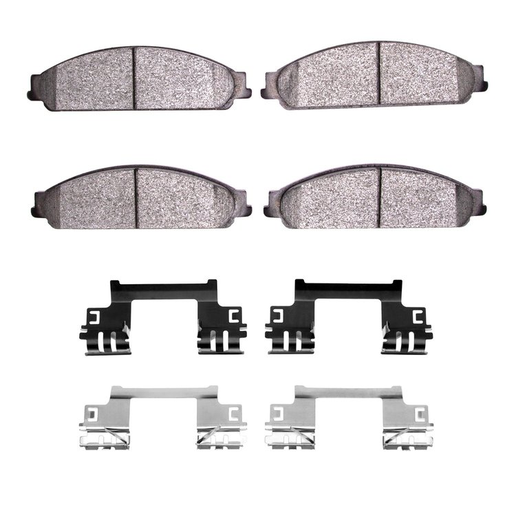 Semi-Metallic Brake Pads & Hardware Kit, 2005-2009 Ford/Lincoln/Mercury/Mazda, Position: Front