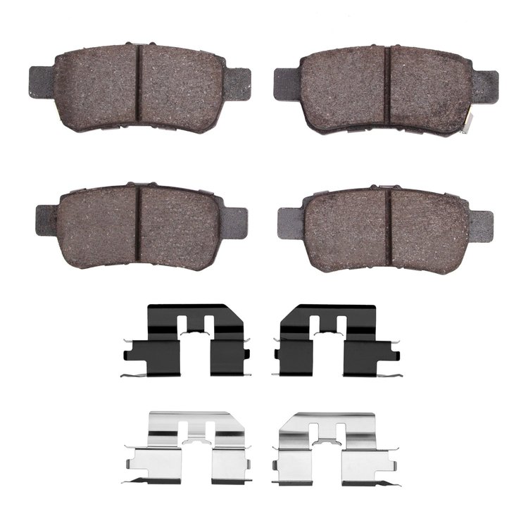 Semi-Metallic Brake Pads & Hardware Kit, 2005-2010 Acura/Honda, Position: Rear