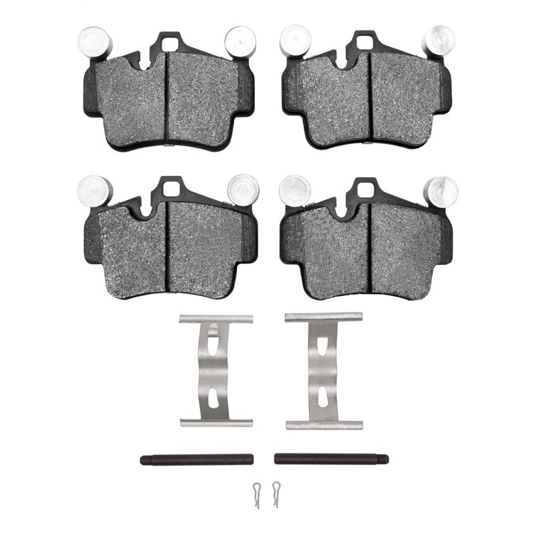 Semi-Metallic Brake Pads & Hardware Kit, 2006-2012 Audi/Porsche/Volkswagen, Position: Rear